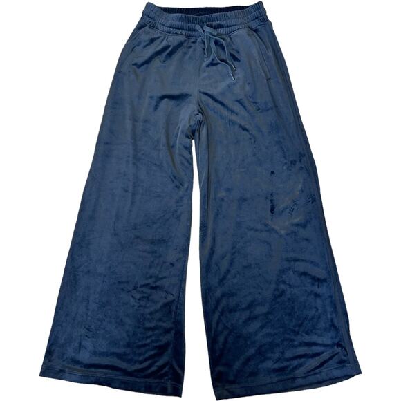 NWOT Offline by Aerie Black Velour Ankle Length Wide Leg Palazzo Pants Size Med - Picture 1 of 9